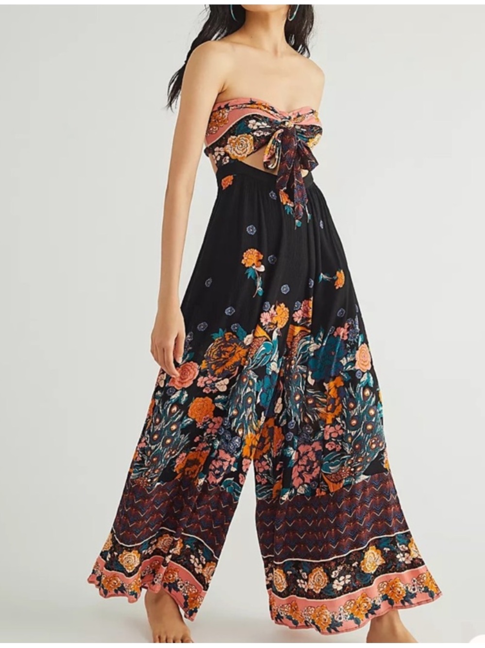 Free People Bali Birds of Paradise Jumpsuit Size S - Picture 2 of 13